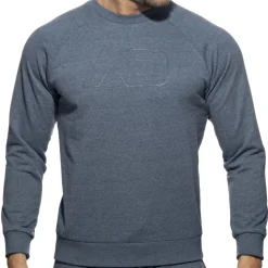 Addicted Hauts|Sweatshirts / Vestes-Sweat-Shirt Coton Recyclé Bleu