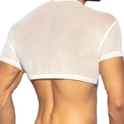 ES Collection Tenues Sexy|T-Shirts-Top Crop Plumetti Blanc