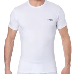 Emporio Armani T-Shirts-T-Shirt Bold Monogram Coton Blanc