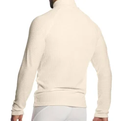 Modus Vivendi T-Shirts-T-Shirt Col Roulé Corduroy Blanc Cassé