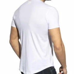 ES Collection T-Shirts-T-Shirt Col V Plongeant Blanc