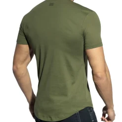 ES Collection T-Shirts-T-Shirt Col V Plongeant Kaki