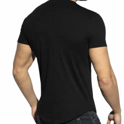 ES Collection T-Shirts-T-Shirt Col V Plongeant Noir