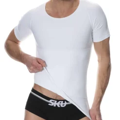 SKU Ventre Plat|T-Shirts-T-Shirt Compression Ferme Blanc