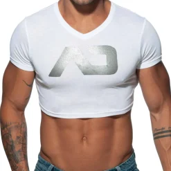 Addicted T-Shirts-T-Shirt Crop AD Blanc