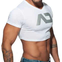 Addicted T-Shirts-T-Shirt Crop AD Blanc