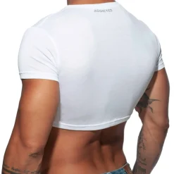 Addicted T-Shirts-T-Shirt Crop AD Blanc
