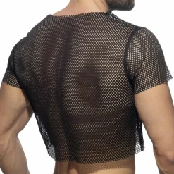 Addicted Tenues Sexy|T-Shirts-T-Shirt Crop Mesh Noir