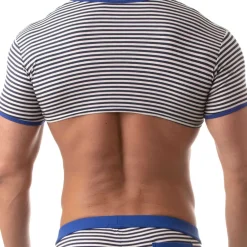 TOF Paris T-Shirts-T-Shirt Crop Sailor Bleu