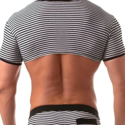 TOF Paris T-Shirts-T-Shirt Crop Sailor Noir