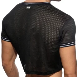 Addicted T-Shirts-T-Shirt Crop Slam Mesh Noir