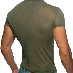 Addicted T-Shirts-T-Shirt Flame Vert Kaki