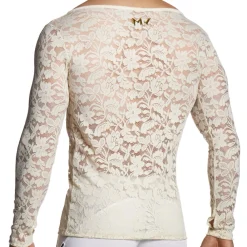 Modus Vivendi T-Shirts-T-Shirt Manches Longues Dentelle Florale Ivoire