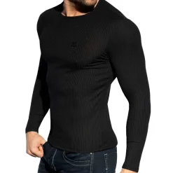 ES Collection T-Shirts-T-Shirt Manches Longues Recycled Rib Noir