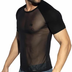 ES Collection Tenues Sexy|T-Shirts-T-Shirt Raglan Net Noir