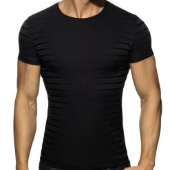 Addicted Tenues Sexy|T-Shirts-T-Shirt Rayé Noir