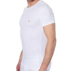 Emporio Armani T-Shirts-T-Shirt Shiny Logoband Blanc