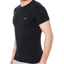 Emporio Armani T-Shirts-T-Shirt Shiny Logoband Noir
