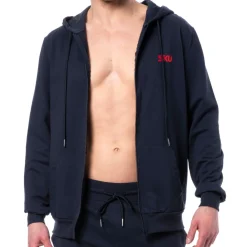 SKU Hauts|Sweatshirts / Vestes-Veste Sport Coton Bleu Marine